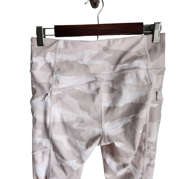 Athleta Women's Small Beige Tan Camo Contender 
 7/8 Tight Zip Pockets, size S - Picture 7 of 12